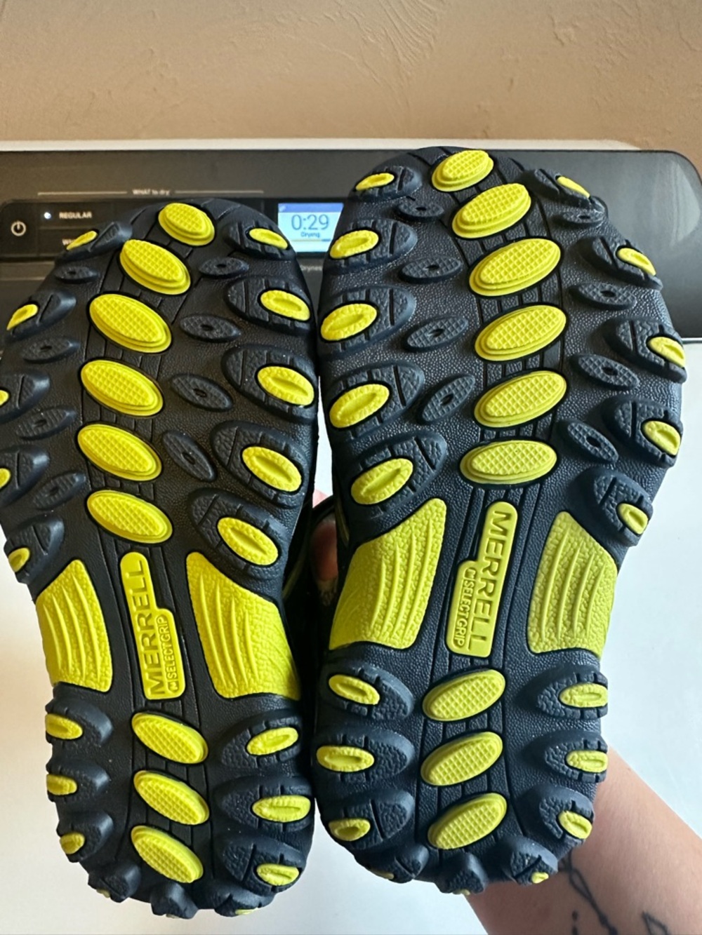 Merrell Kids Gray and Yellow Closed-Toe Athletic Sandals - Picture 3 of 3